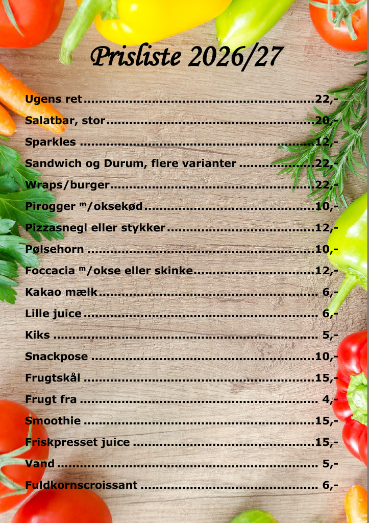 Prisliste 2026/27