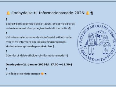 Indbydelse til informationsmøde